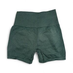 High-Waisted Green/Greyish Seamless Shorts